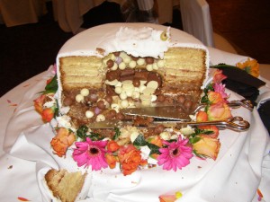 JMF Disco Wedding Cake Tips Eaten Image